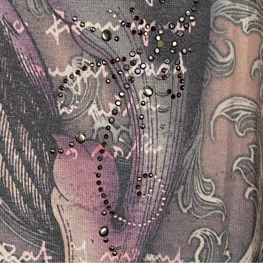 Y2K Guess Crystal Tattoo Tunic Sweater USA MADE Large - Picture 2 of 8